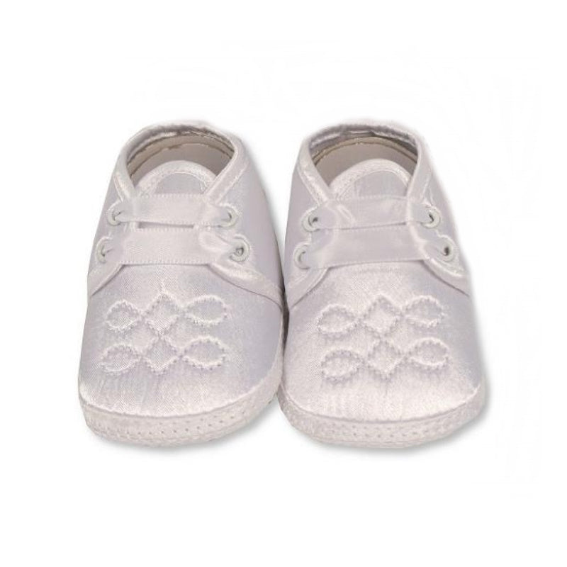 Taufschuhe in weiss mit Kreuz
