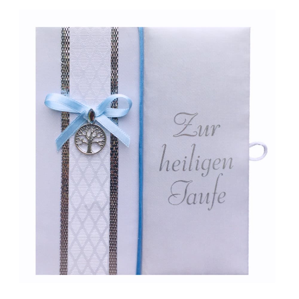 Taufbrief mit Lebensbaum in blau