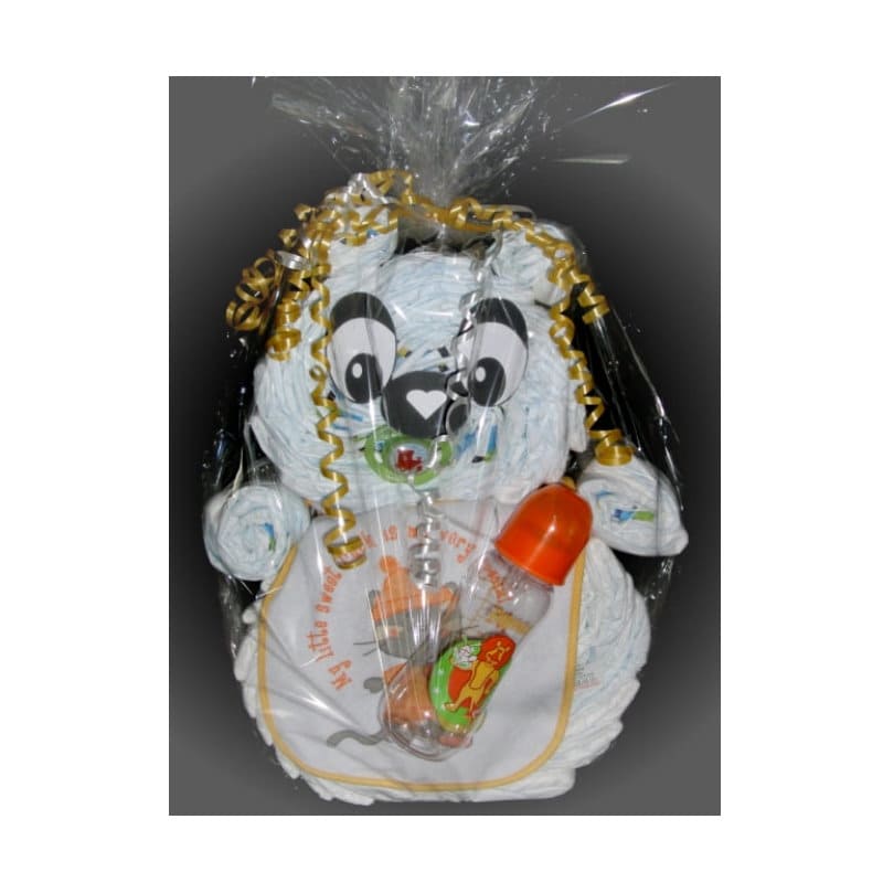 Windelbär gelb Windelgeschenk zur geburt oder taufe