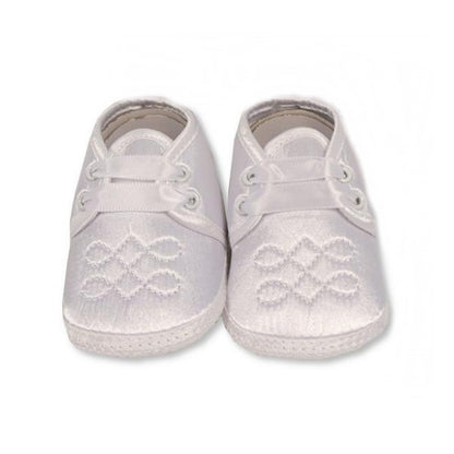 Taufschuhe in weiss mit Kreuz