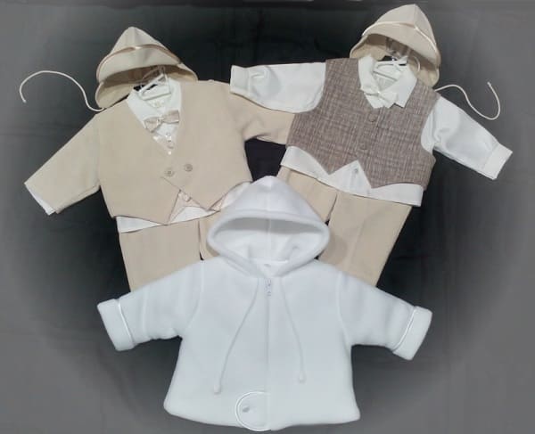 Taufe im Winter für Jungen, Warme Taufbekleidung wie Mantel Jacke Fleecedecke im Wichtelshop 