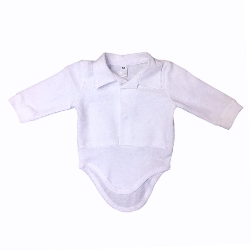 Taufbody body weiss Poloshirtoptik