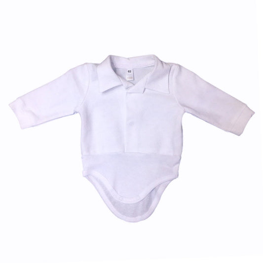 Taufbody body weiss Poloshirtoptik