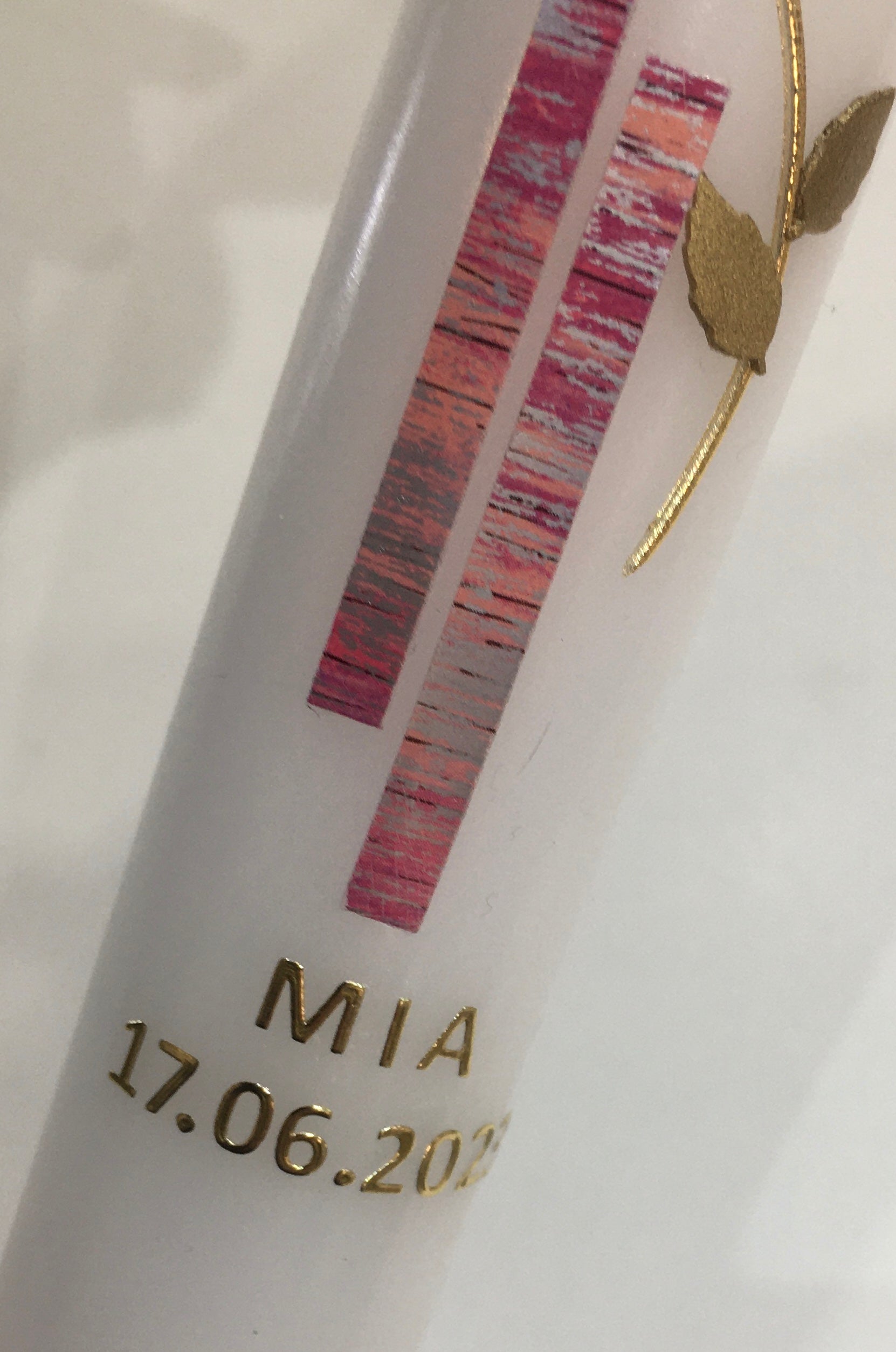 Taufkerze personalisieren Name, Datum