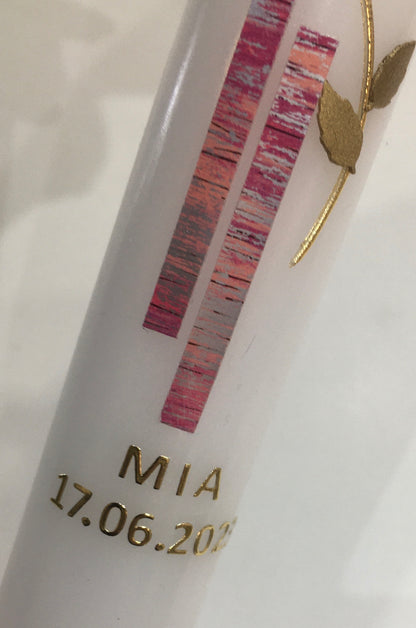 Taufkerze personalisieren Name, Datum