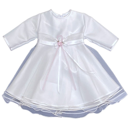 Taufkleid Mädchen aus Satin in weiss