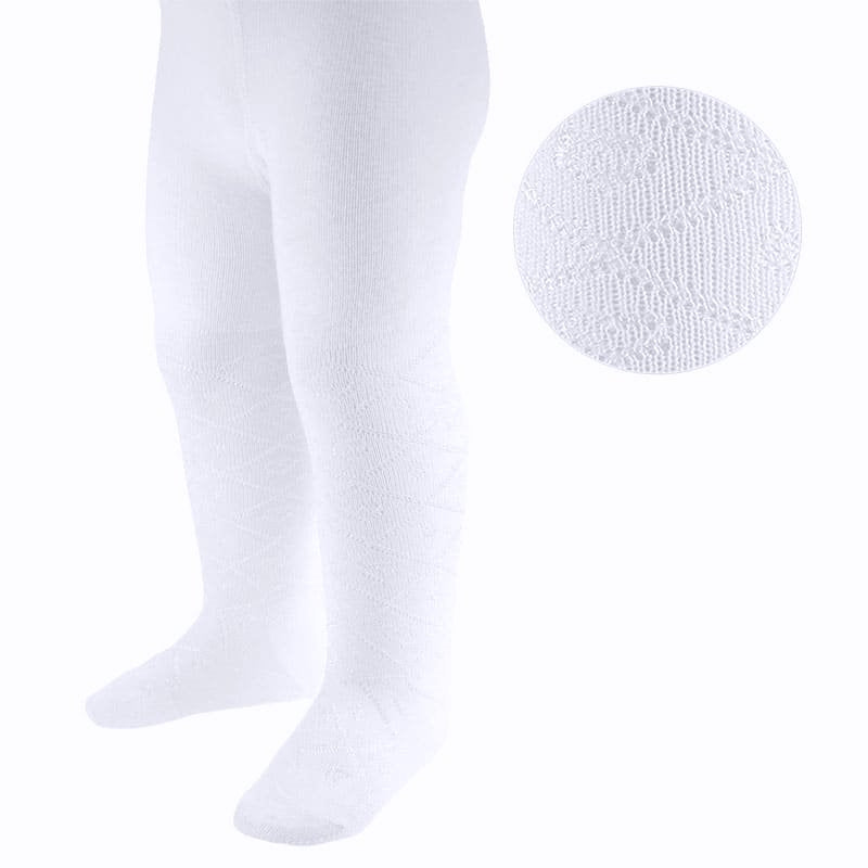 Strumphhose Diamont weiss für Mädchen zur Taufe