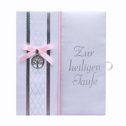 Taufbrief  mit Lebensbaum in rosa