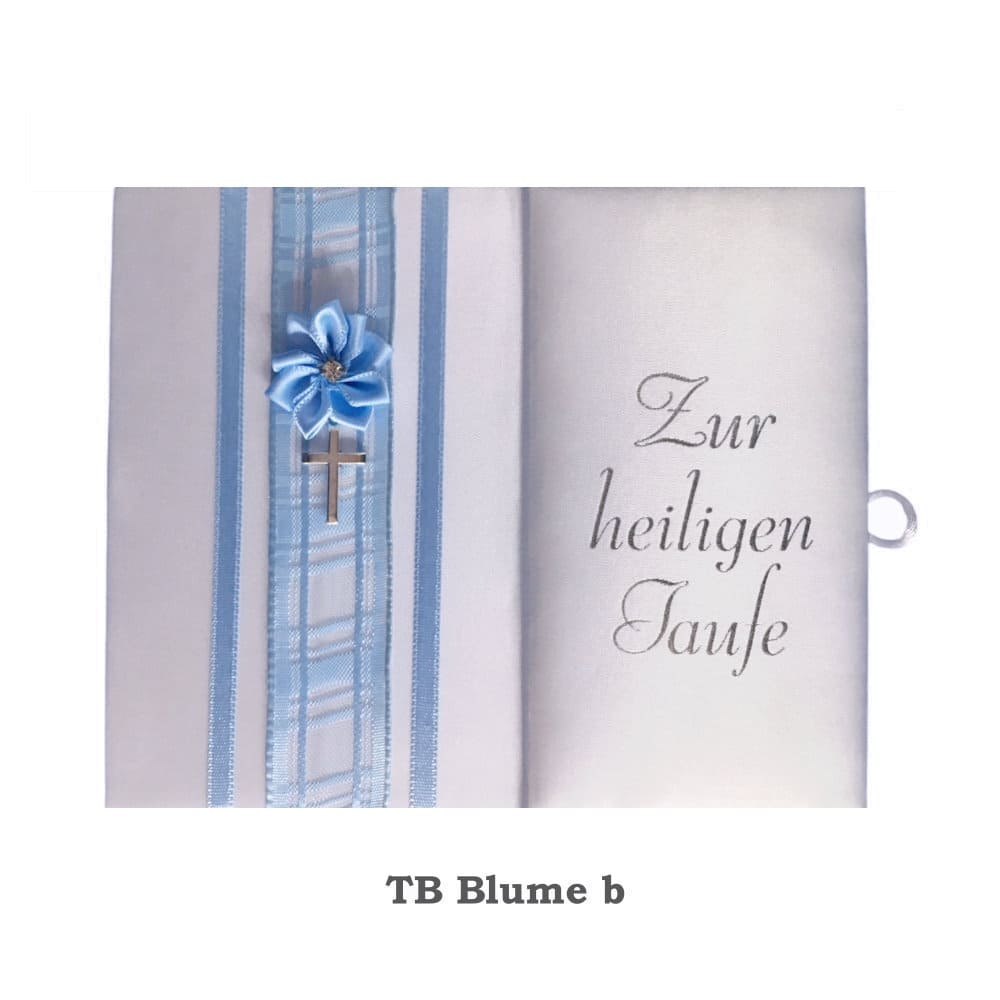 Taufbrief "Blume" in blau Taufbuch