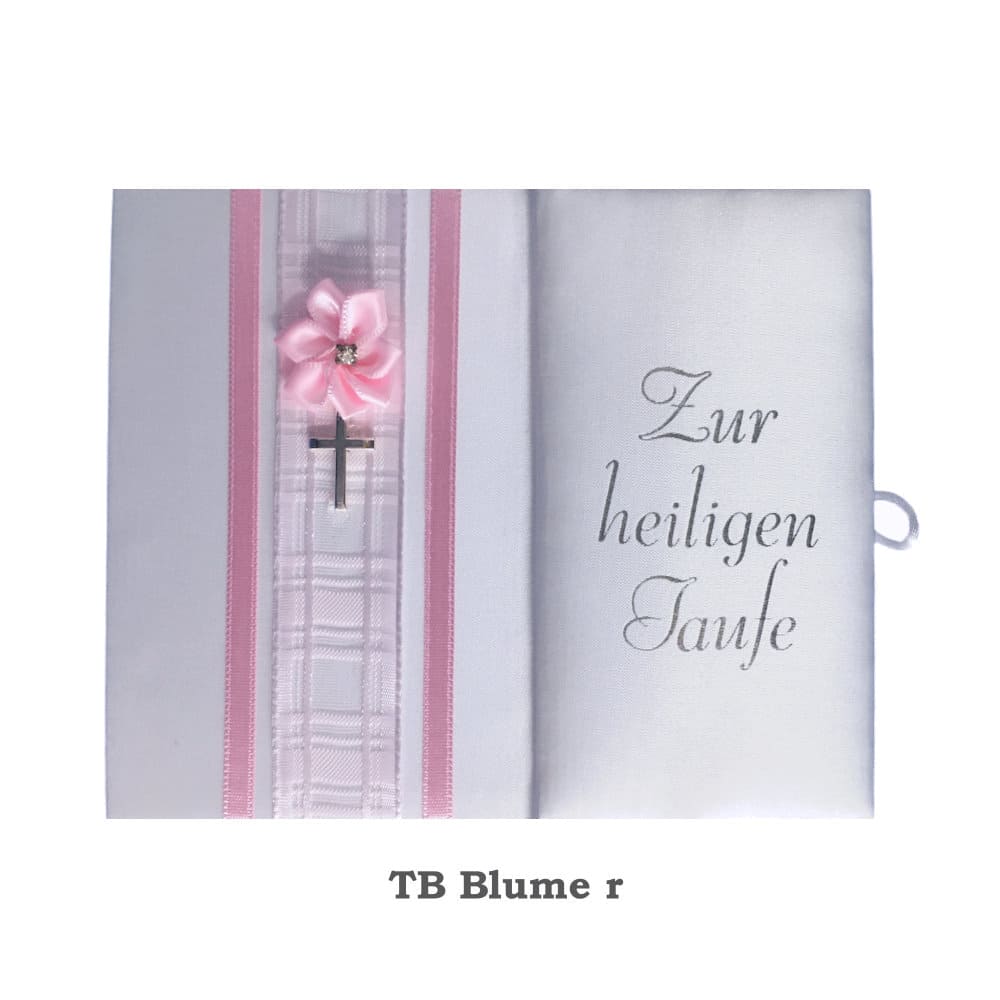 Taufbrief "Blume" in rosa Taufbuch