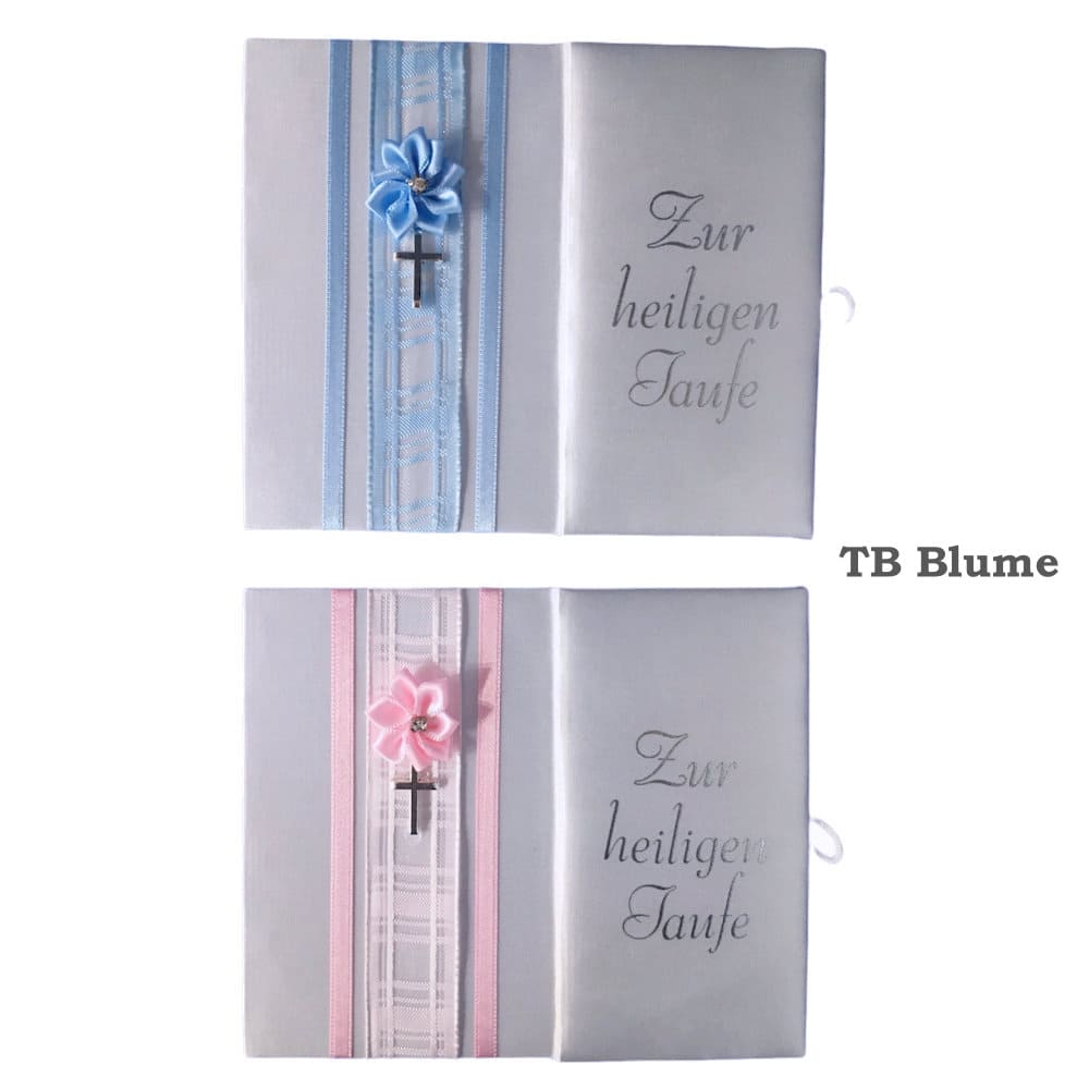 Taufbrief "Blume" in rosa oder blau Taufbuch