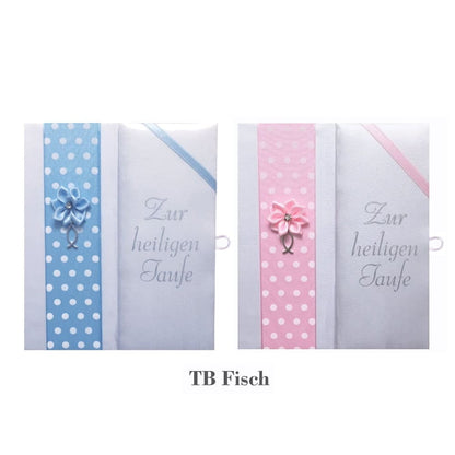 Taufbrief Fisch rosa blau