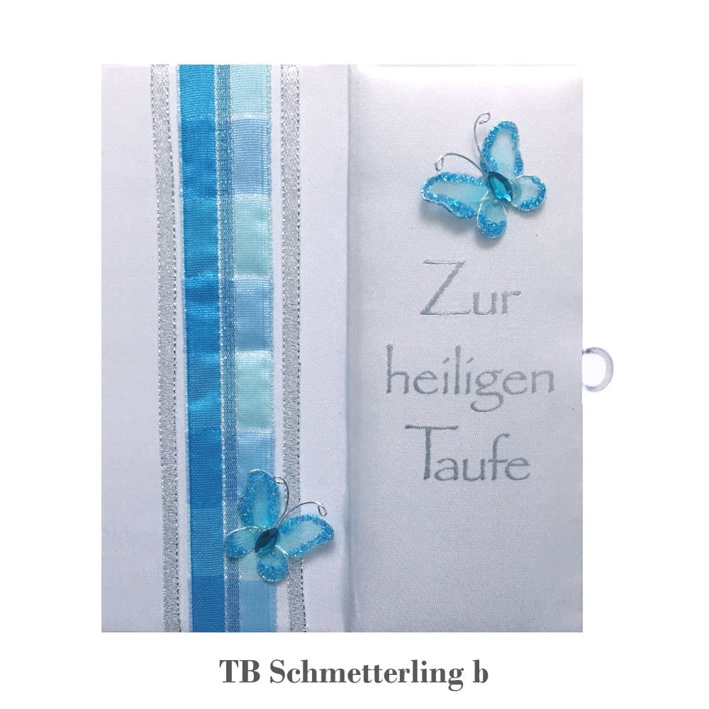 Taufbrief Schmetterling in blau