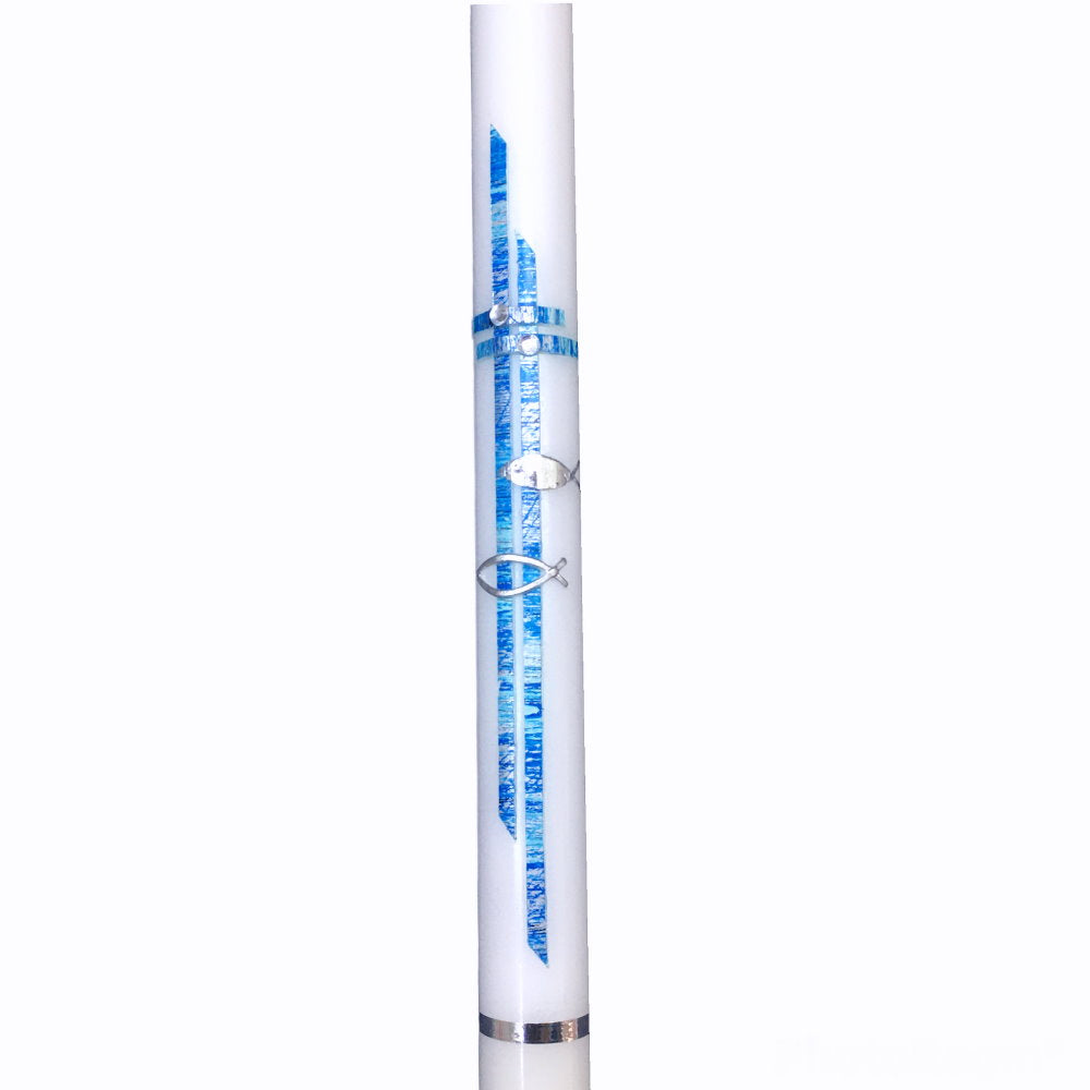 Taufkerze in blau