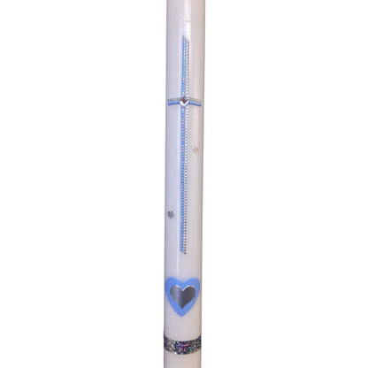 Taufkerze für Jungen in blau