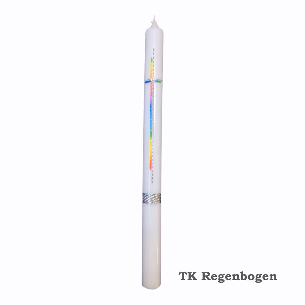 Taufkerze regenbogen für Mädchen und Jungen