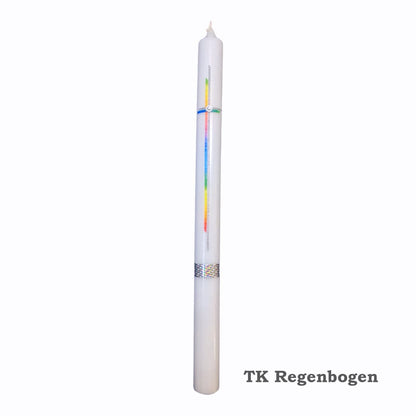 Taufkerze regenbogen für Mädchen und Jungen