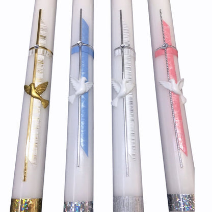 Taufkerzen silber gold rosa blau