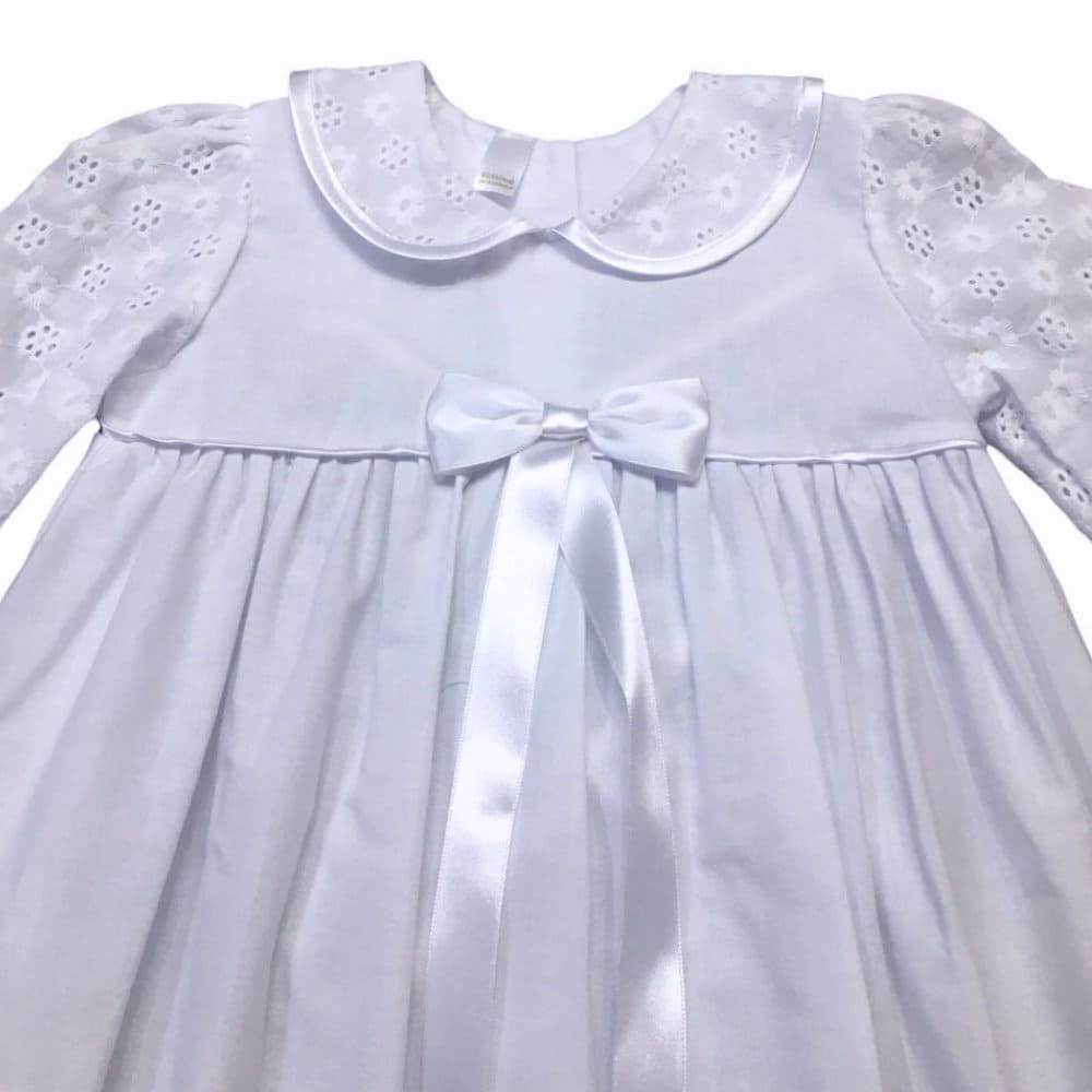 Taufkleid weiss Batistaermel