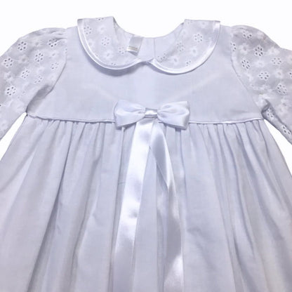 Taufkleid weiss Batistaermel