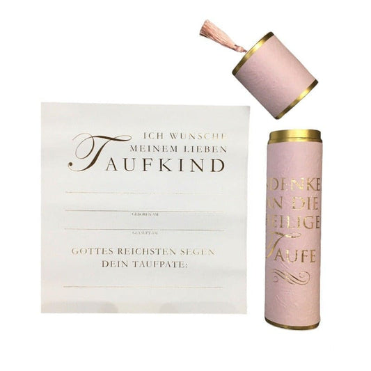 Taufrolle rosa mit Goldvordruck