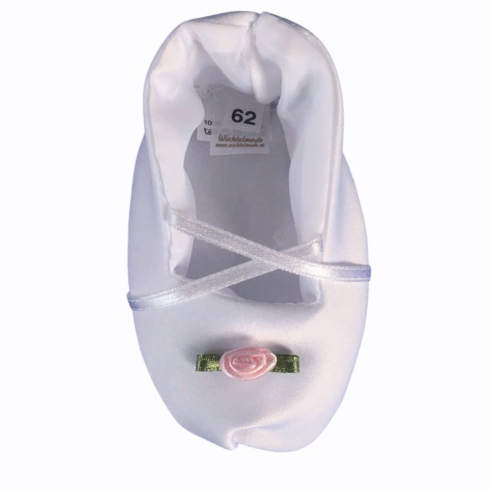 Taufschuhe aus Satin in weiss